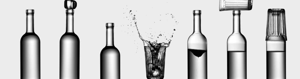 Clear Bottles Liquid Splash