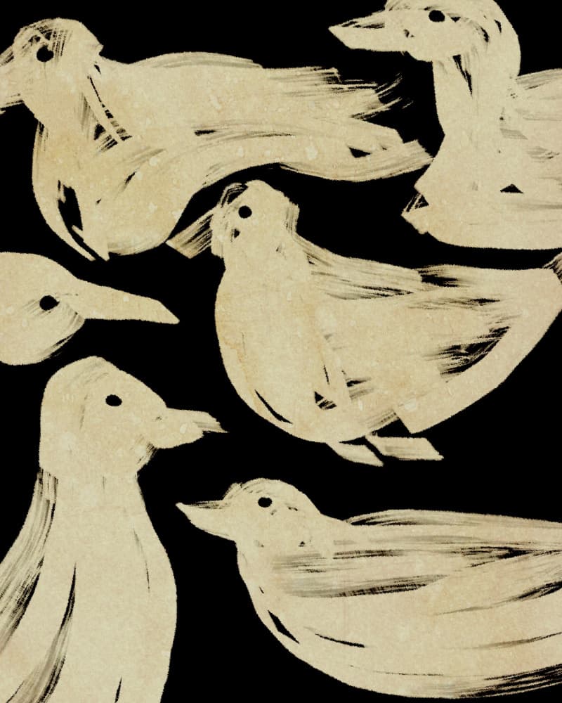 Brushstroke Birds Flight by Josie George — canvas wall art