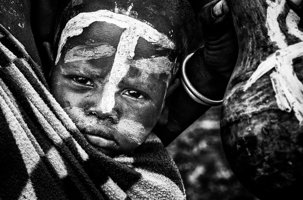 Painted Tribal Child by Joxe Inazio Kuesta Garmendia — canvas wall art