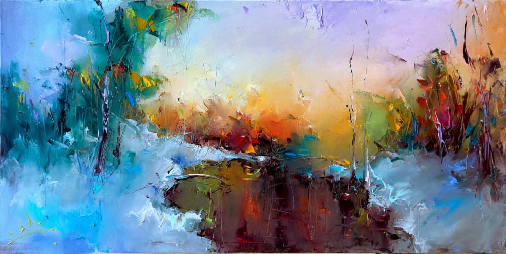 Vibrant Abstract Landscape by Stanislav Lazarov — canvas wall art
