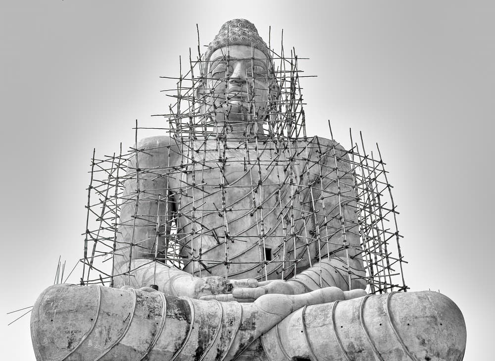 Serene Buddha Restoration by Eden Antho — canvas wall art