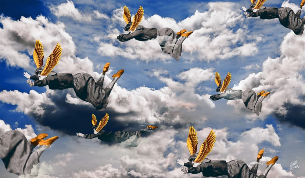 Corporate Flight Dream by Paste in Place — canvas wall art