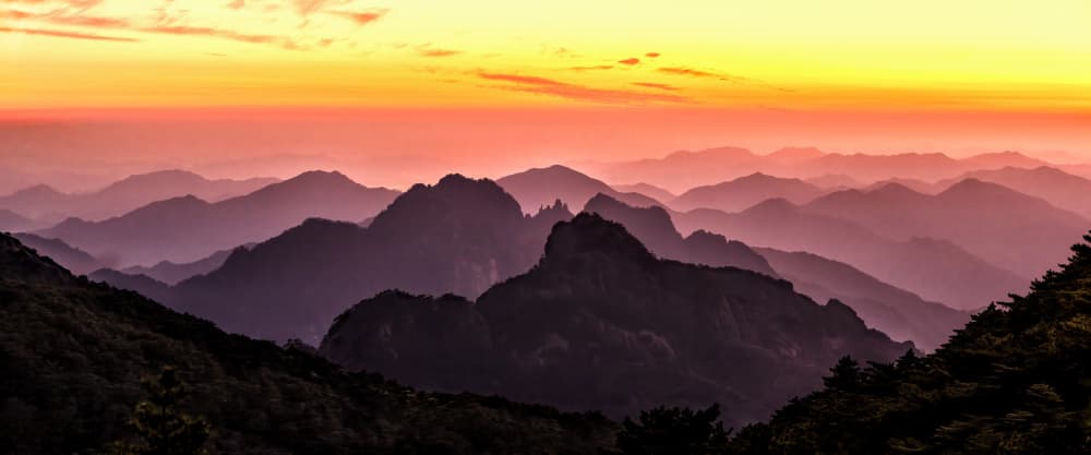 Majestic Mountain Sunset by Jie Jin — canvas wall art