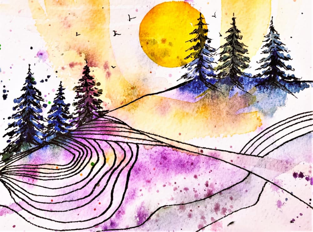 Purple Mountain Sunset by Anda Bieza — canvas wall art