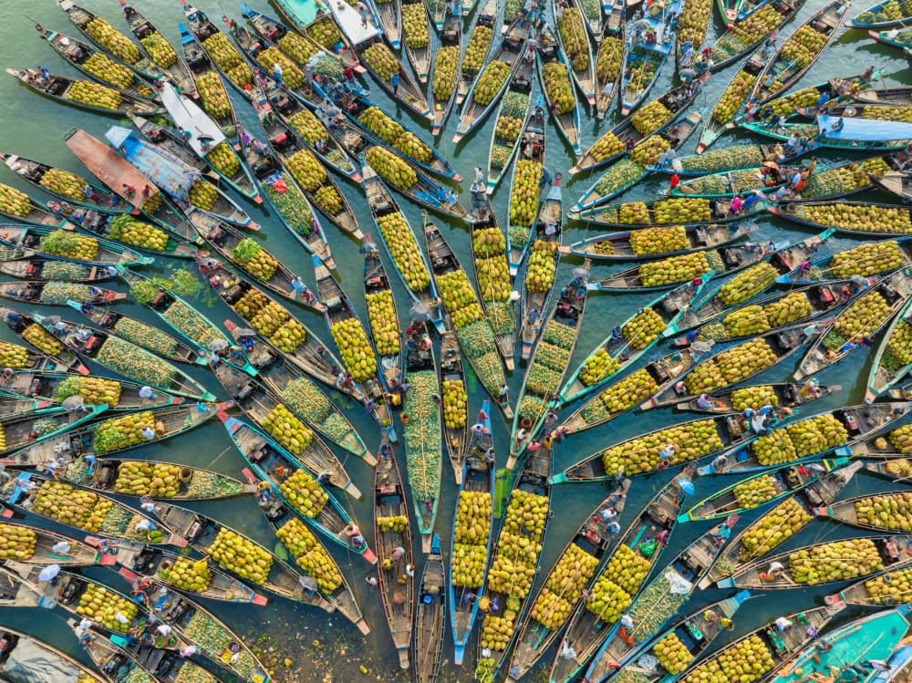 Busy River Market by Azim Khan Ronnie — canvas wall art