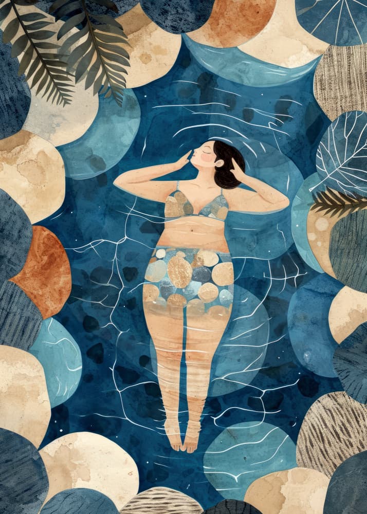 Woman Floating Serene by Justyna Jaszke — canvas wall art