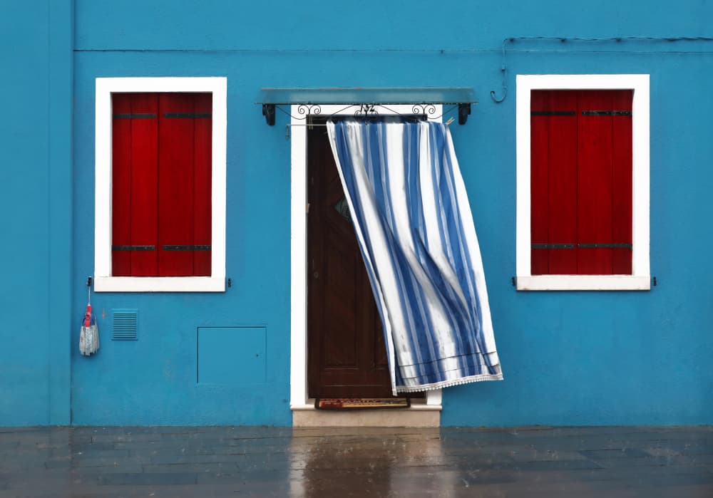 Burano Blue House by Hans-Wolfgang Hawerkamp — canvas wall art