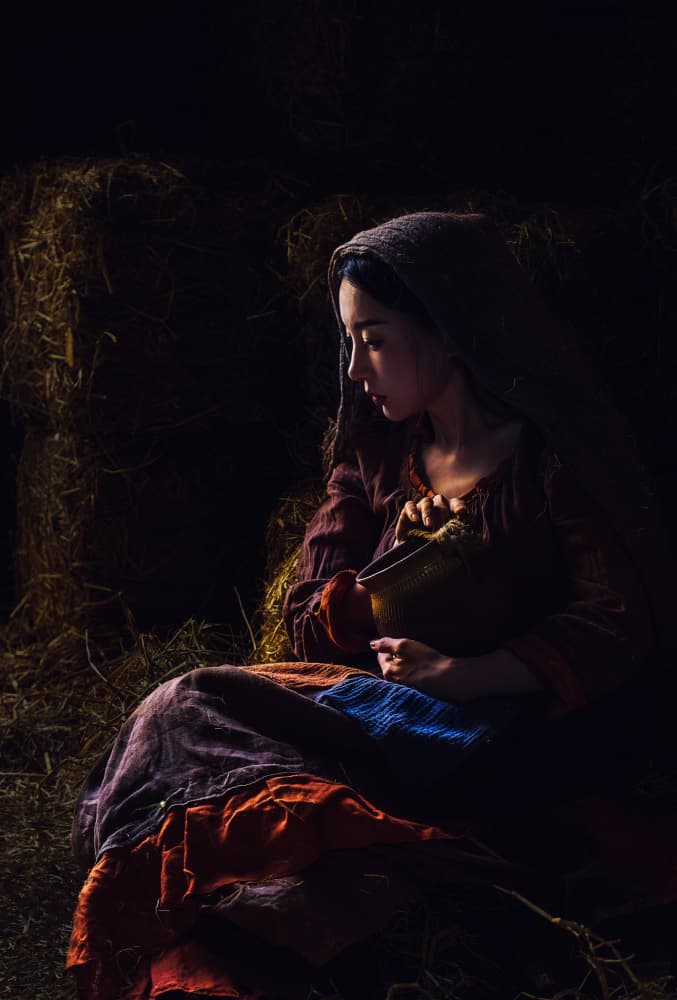 Pensive Woman Rustic Setting by Rae Zhang — canvas wall art