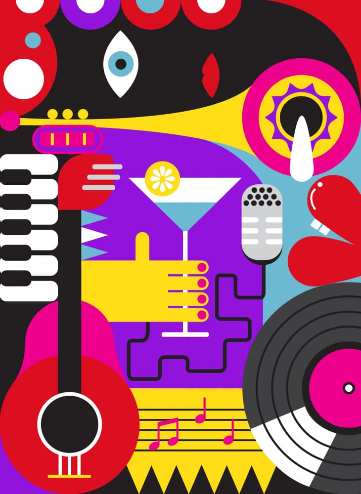 Abstract Jazz Night by Artem Pozdniakov — canvas wall art