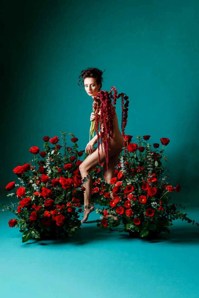 Red Rose Nude by Amalya Shandelman — canvas wall art