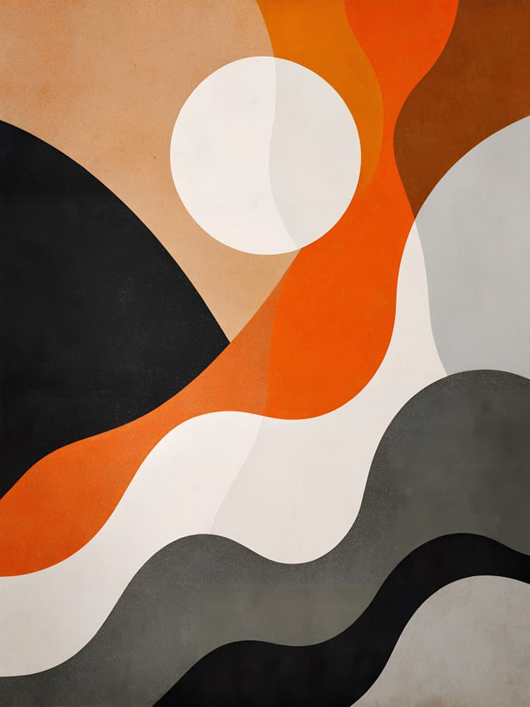 Modern Wavy Sunset by Miguel Bruzual — canvas wall art