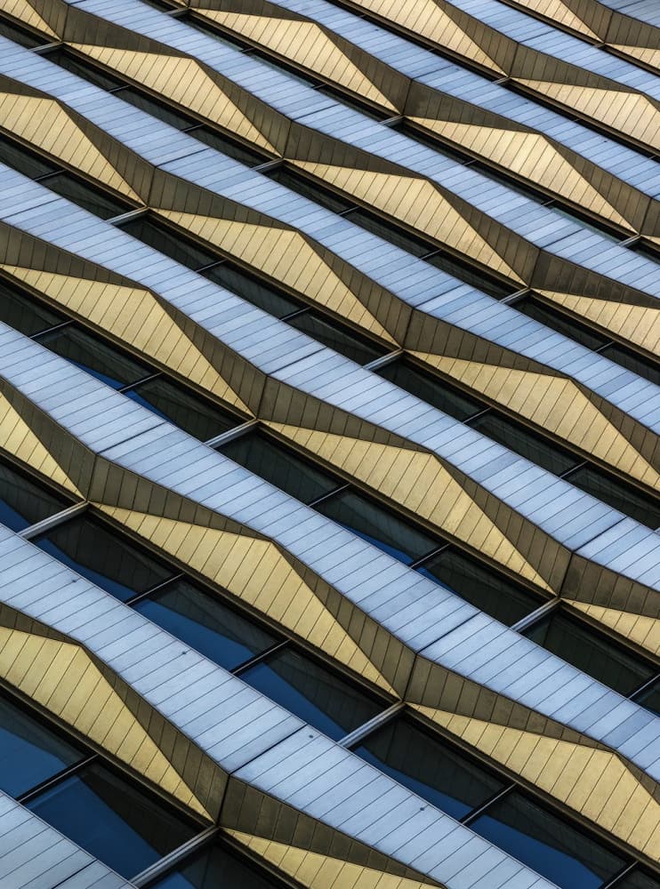 Geometric Gold Facade by Jef Van den Houte — canvas wall art