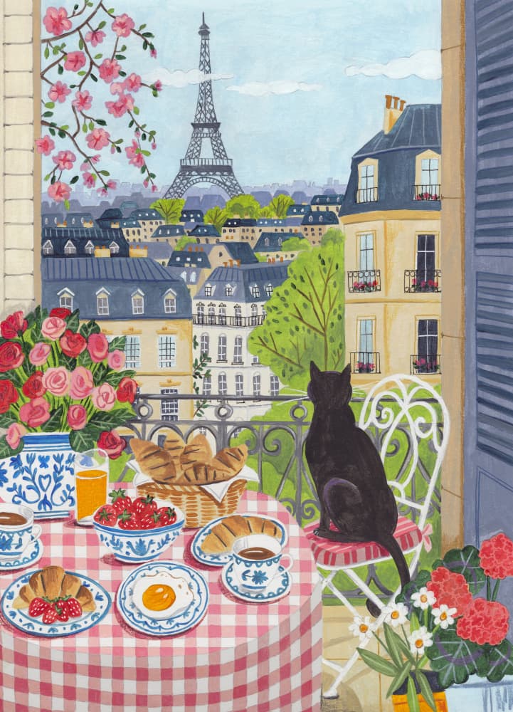Paris Balcony Breakfast by Caroline Bonne Müller — canvas wall art