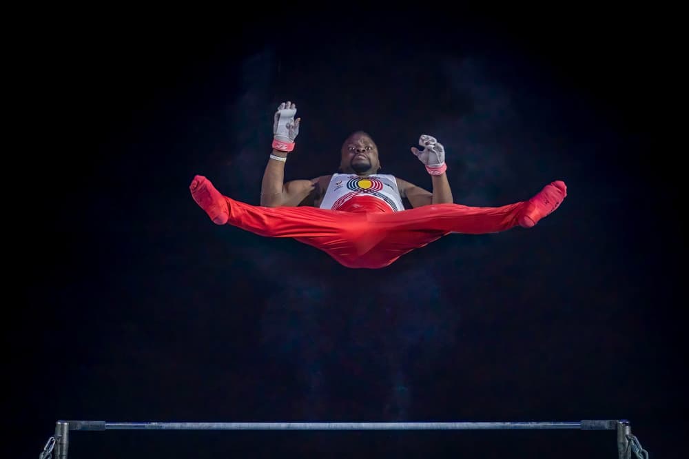 Gymnast Aerial Split by Els Keurlinckx — canvas wall art