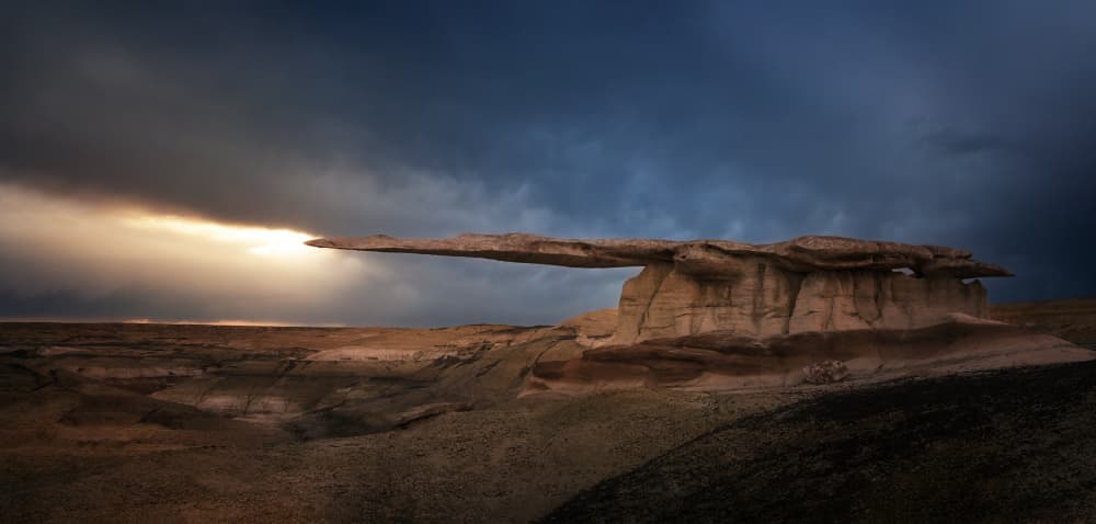 Balancing Rock Desert Storm by Ming Chen — canvas wall art