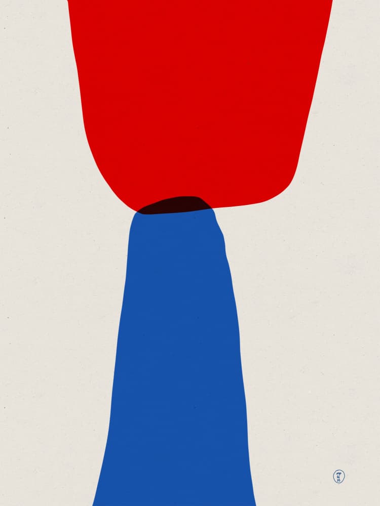 Abstract Red Blue by Martino Pietropoli — canvas wall art