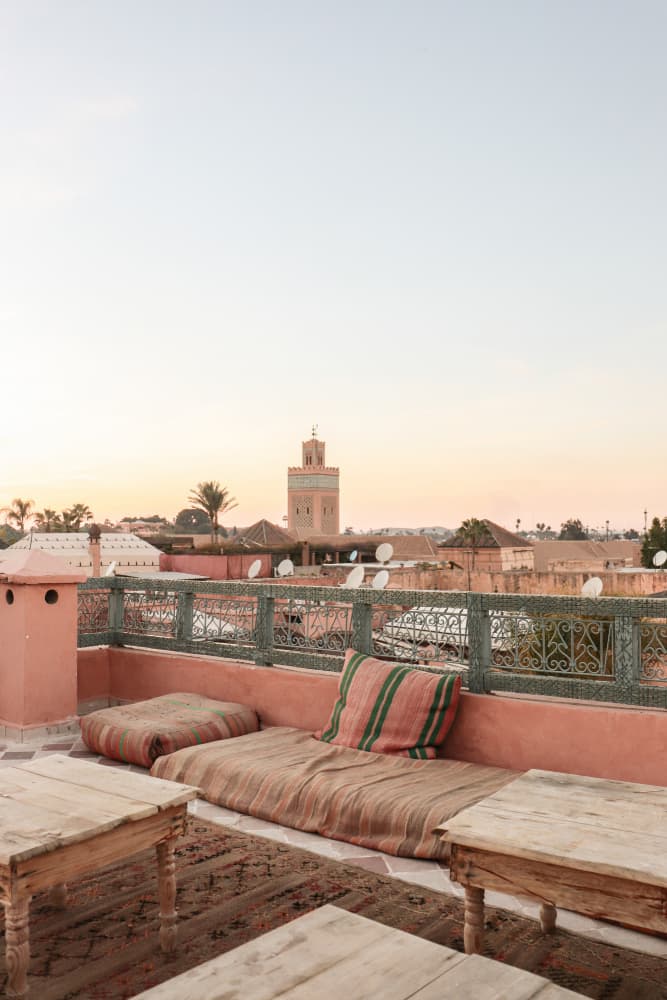 Marrakech Rooftop Sunset by Henrike Schenk — canvas wall art