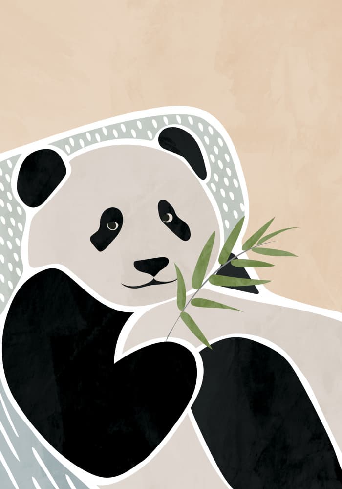 Sweet Panda with Bamboo by Sarah Manovski — canvas wall art