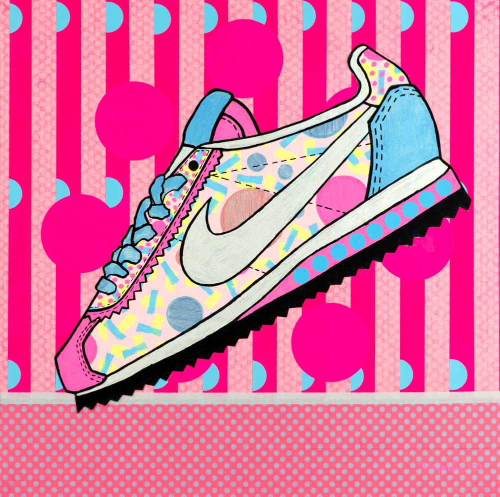 Vibrant 80s Sneaker by David Galan — canvas wall art