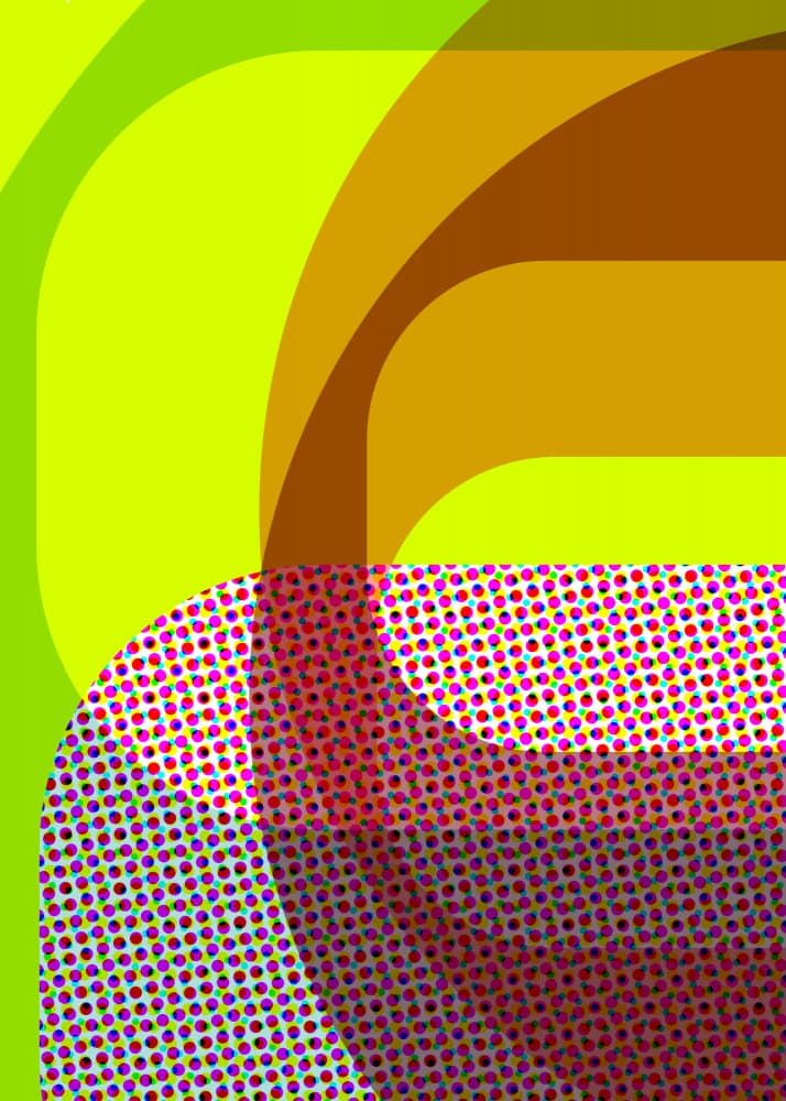 Vibrant Geometric Halftone by Leigh Bagley — canvas wall art