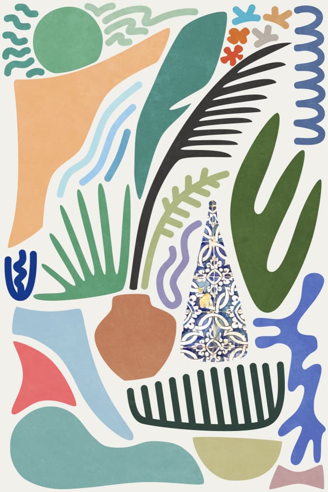 Mediterranean Abstract Shapes by amini54 — canvas wall art