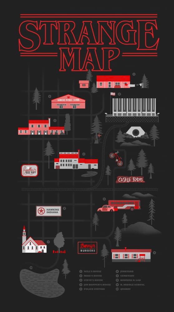 Strange Town Map by Robert Farkas — canvas wall art