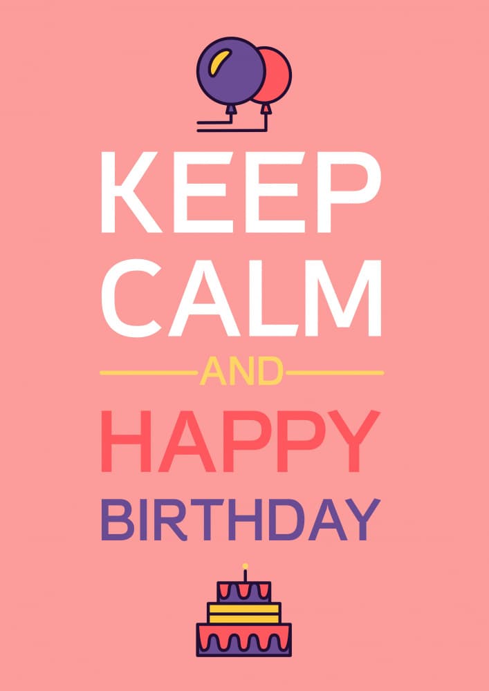 Keep Calm Happy Birthday by Marika Barsrsind — canvas wall art