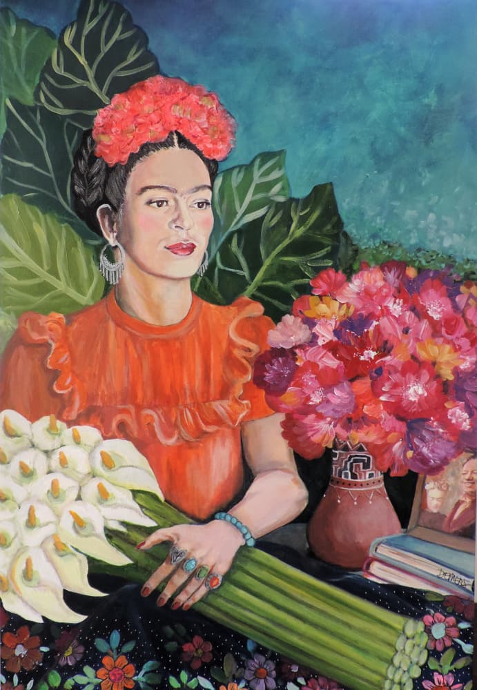 Colorful Folk Art Portrait by Sylvie Demers — canvas wall art