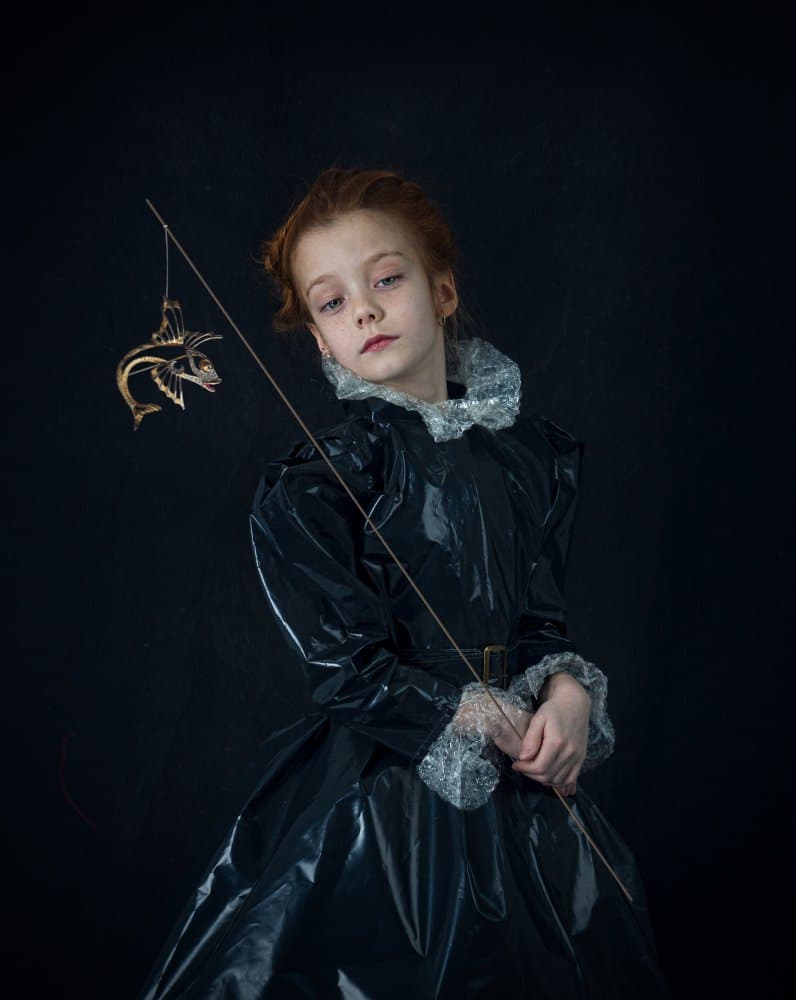 Child with Golden Fish by Svetlana Melik-Nubarova — canvas wall art