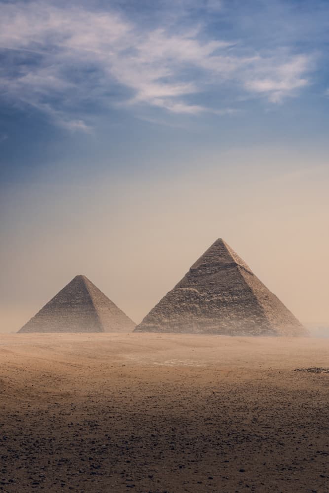 Pyramids In Hazy Desert by Jorge Grande Sanz — canvas wall art