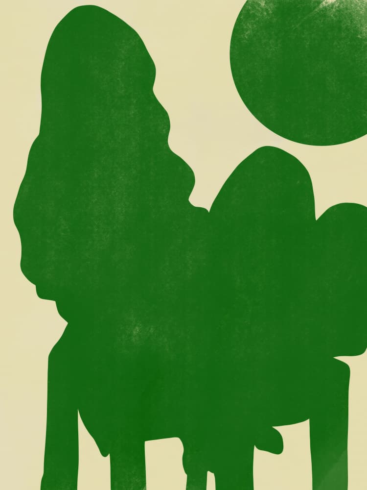 Green Desert Camel by Little Dean — canvas wall art