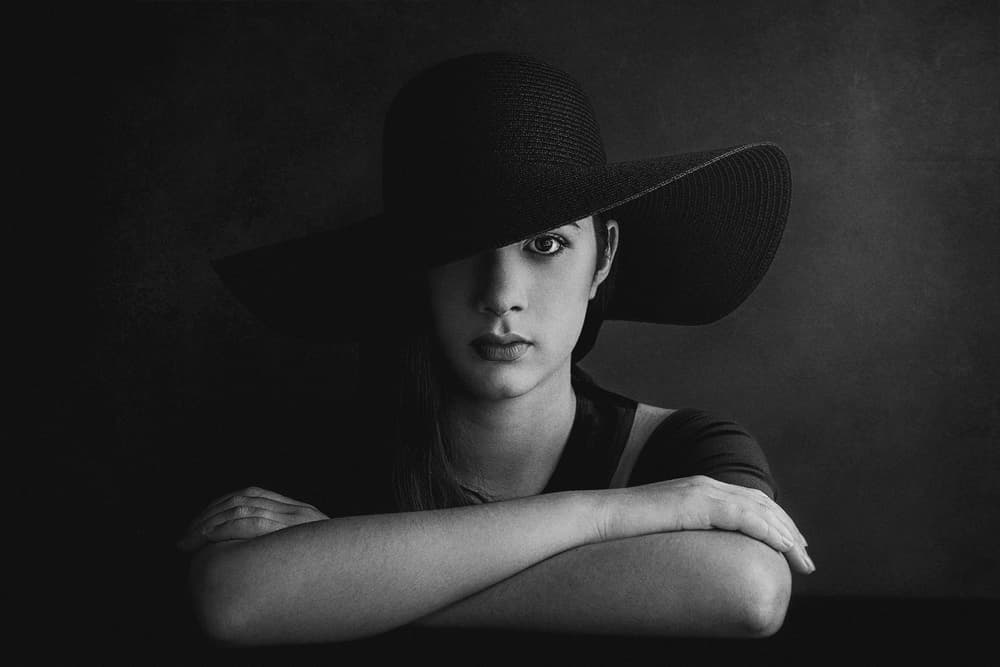 Mysterious Hat Portrait by Stephen Clough — canvas wall art
