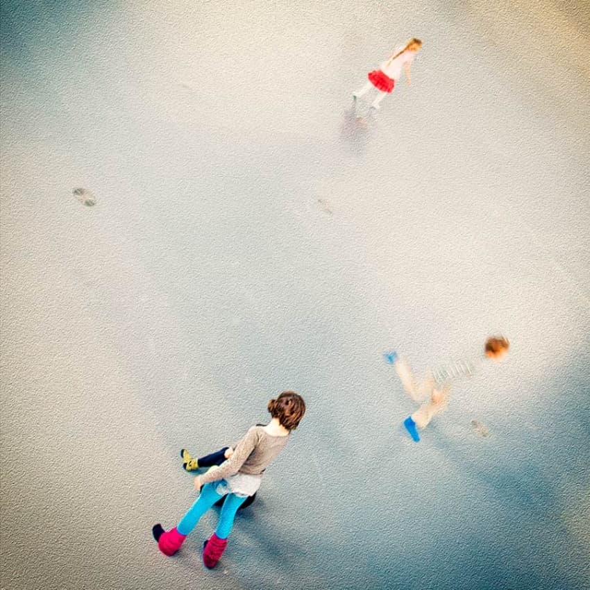 Playful Ice Skating by ambra — canvas wall art
