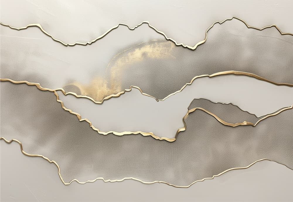 Golden Fluid Layers by Alma — canvas wall art