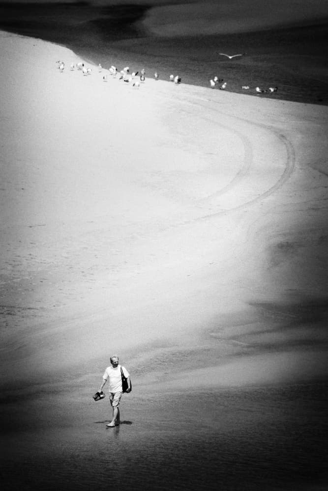 Solitary Beach Walk by Nuno Borges — canvas wall art