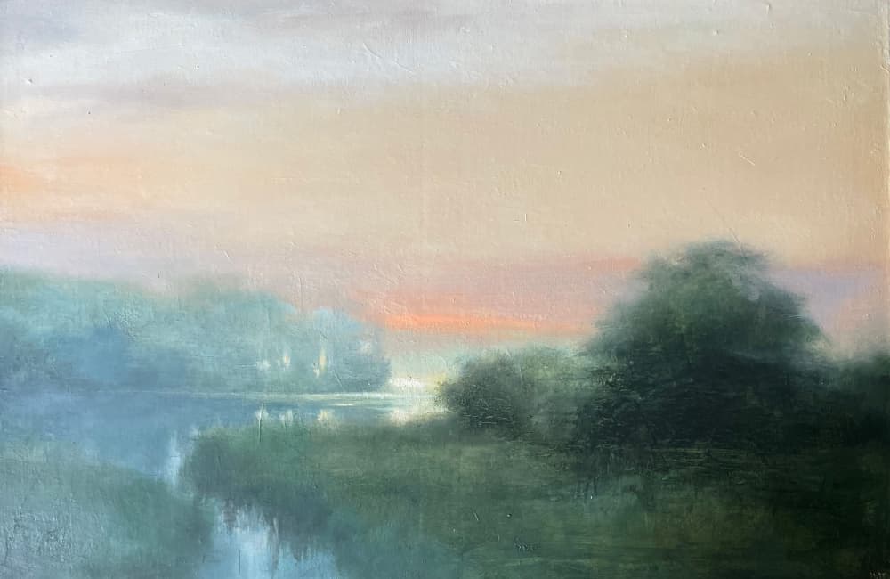 Misty River Dawn by Julia Purinton — canvas wall art