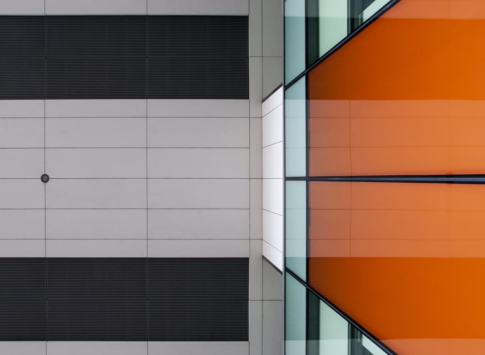 Orange Facade Geometry by Henk van Maastricht — canvas wall art