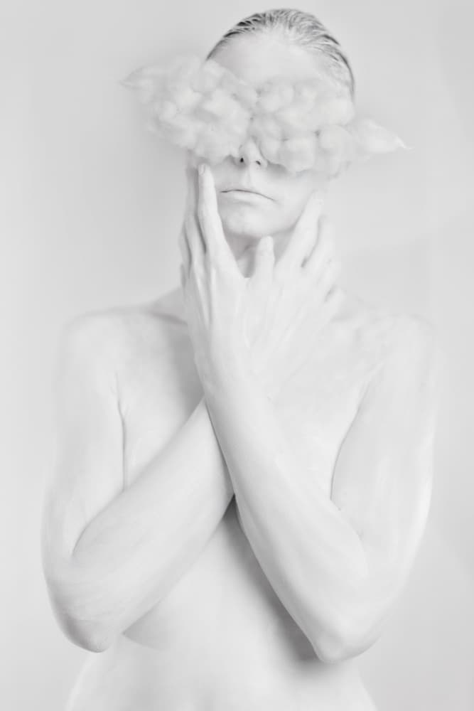 White Body Cloud Eyes by Claudio Viarengo — canvas wall art