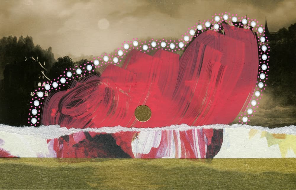 Abstract Red Bloom by Naomi Vona — canvas wall art