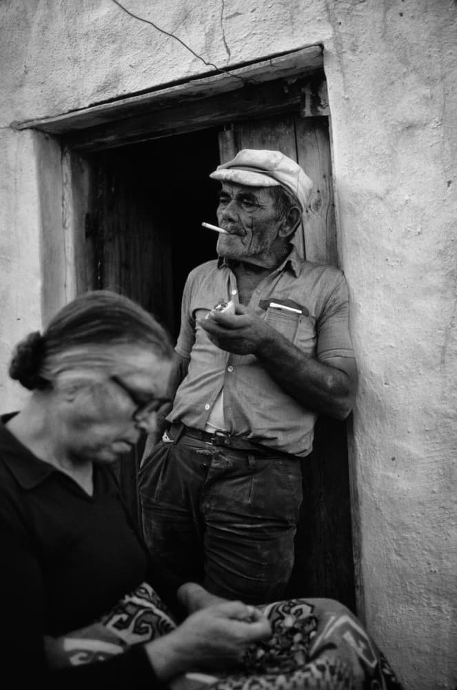 Village Couple Smoking by Erhard Bewernick — canvas wall art