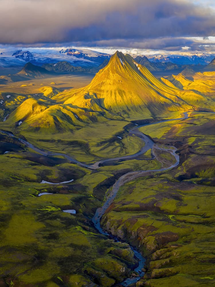 Golden Mountain Valley by Michael Zheng — canvas wall art