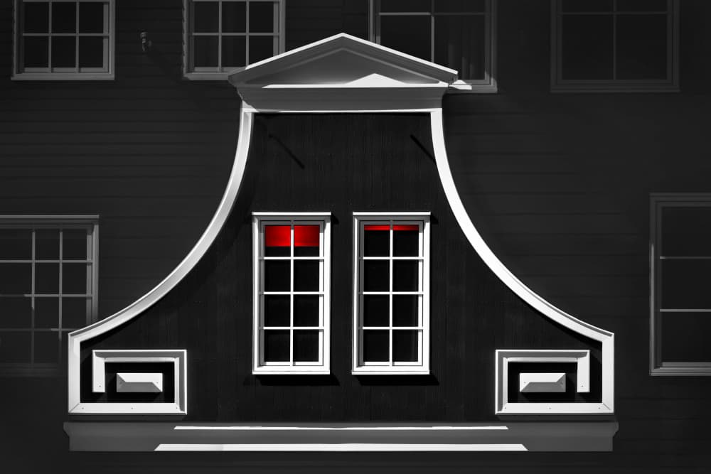 Red Windows Contrast by Hans-Wolfgang Hawerkamp — canvas wall art