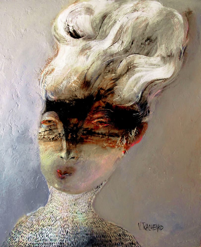 Modern Masked Woman by Victor Tkachenko — canvas wall art