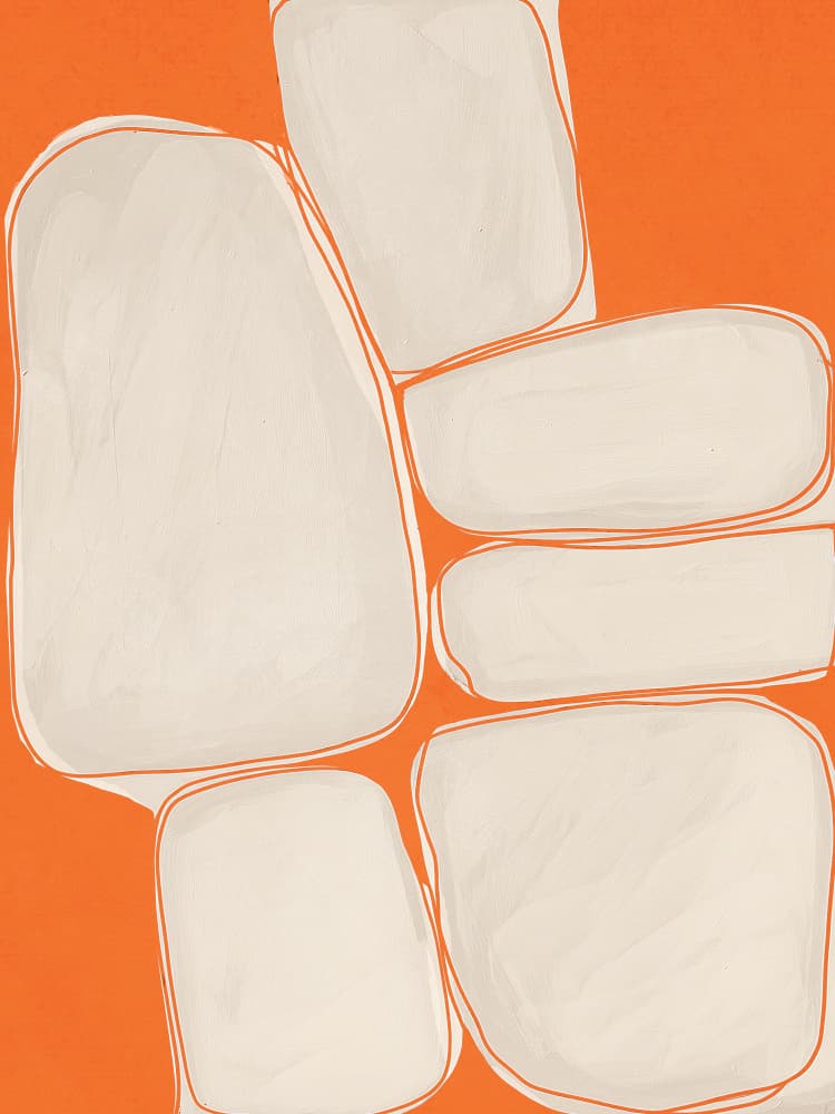 Bold Orange Organic Shapes by Flow Line — canvas wall art