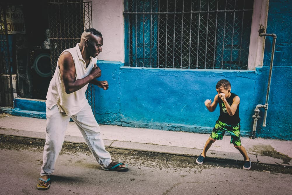 Father Son Boxing by Koji Morishige — canvas wall art