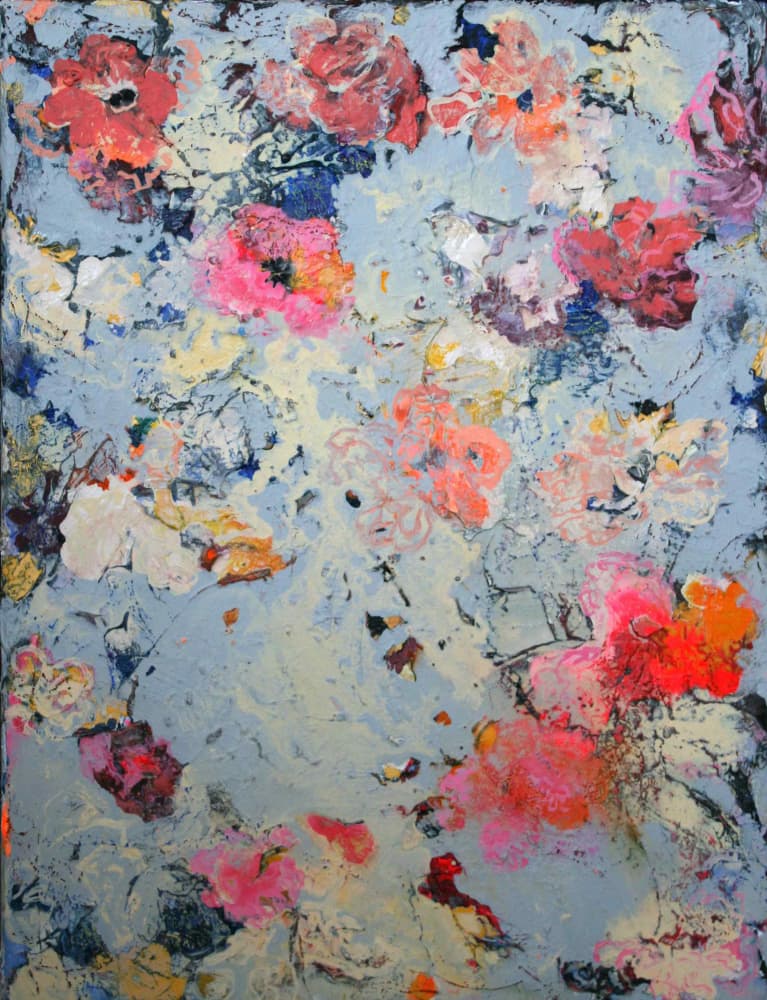 Vibrant Abstract Blooms by Marina Nelson — canvas wall art