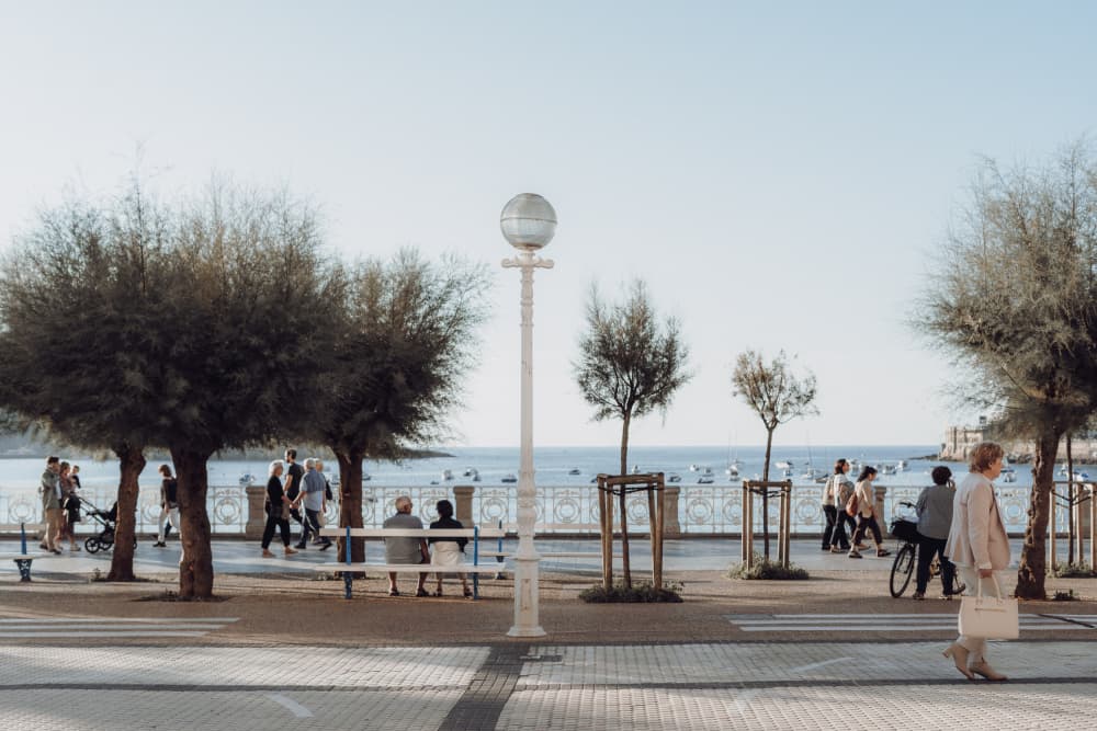 Seaside Promenade Stroll by Aimee Giles — canvas wall art