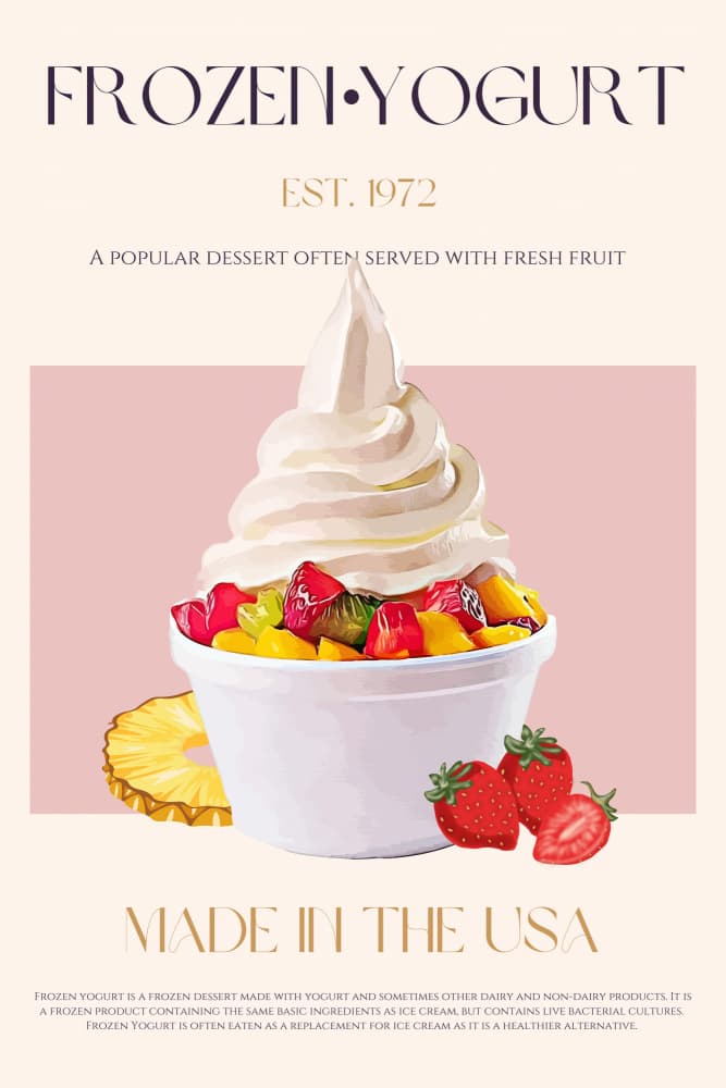 Fresh Fruit Frozen Yogurt by Nazma Khokhar — canvas wall art