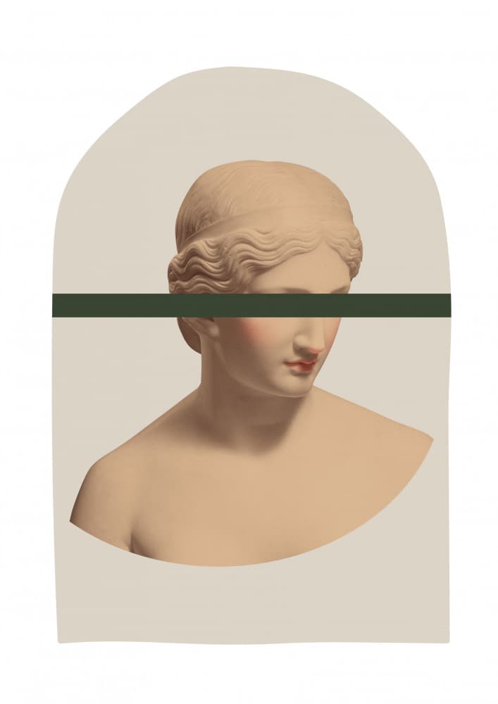 Classical Bust Green Bar by Talitha McQueen — canvas wall art