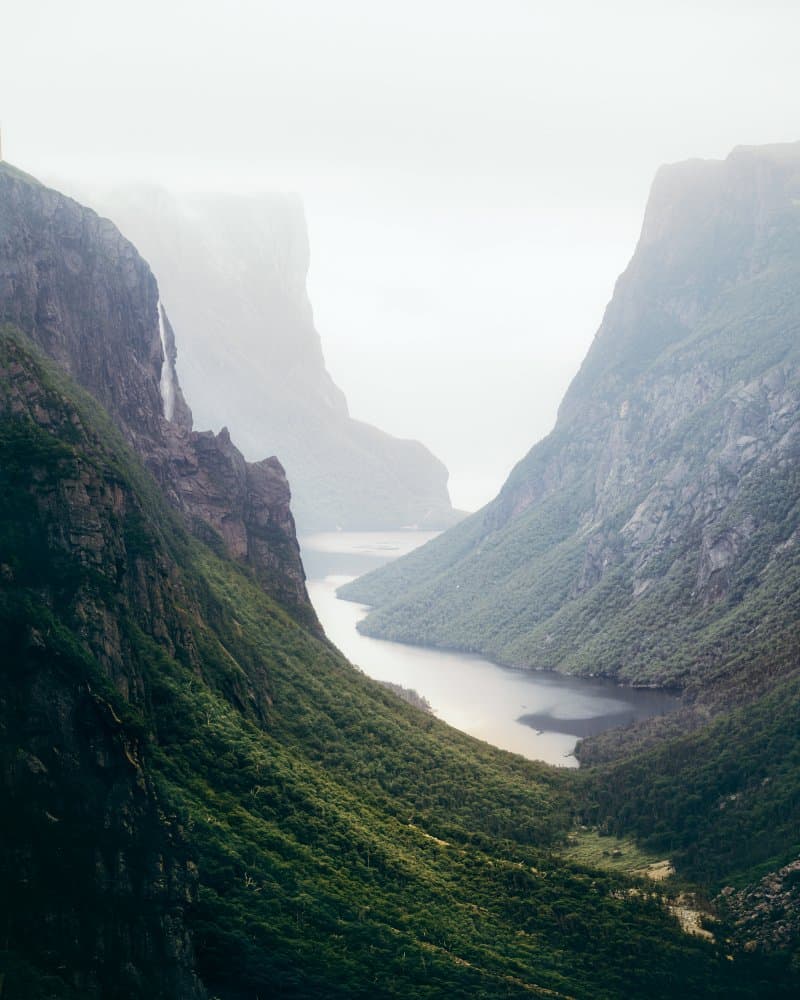 Misty Mountain Fjord by David Fazaeli — canvas wall art